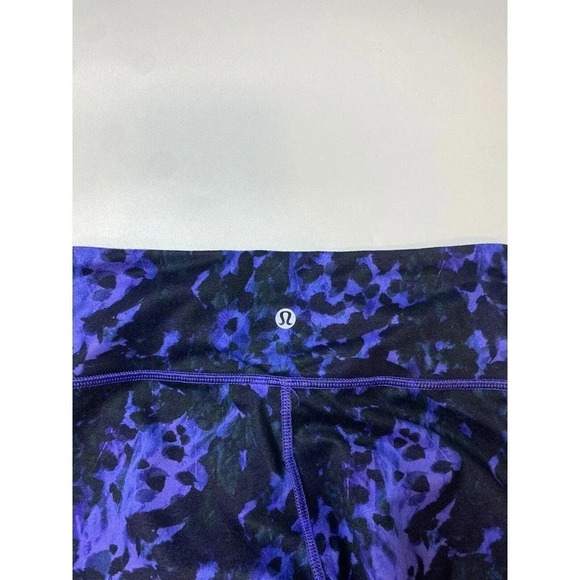 Lululemon Skinny Groove Pant Iris Flower Flower Purple Blue Women’s 4 Leggings - Picture 7 of 7